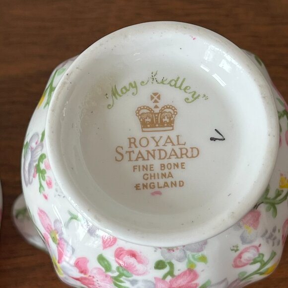 Royal Standard "May Medley" Creamer and Sugar Bowl Set England Bone China Chintz - Picture 12 of 14